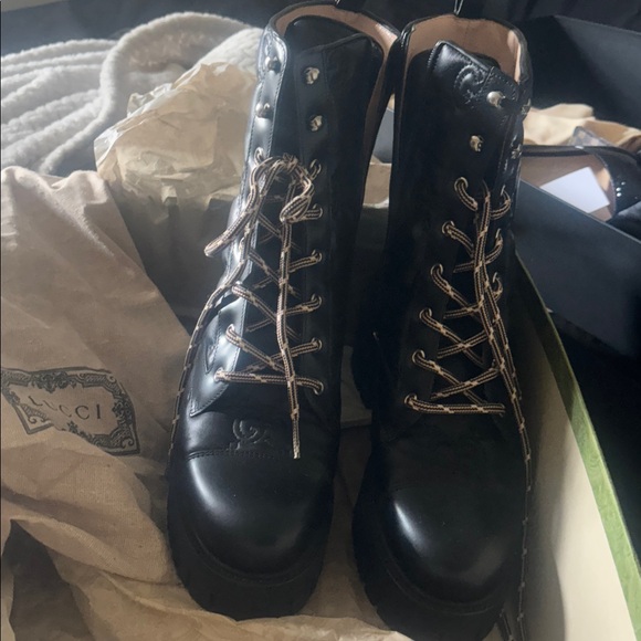 Gucci Lace UP combat boots black - Picture 1 of 10